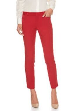 Banana Republic Sloan Red Tailored Straight-Leg Trousers Size 8